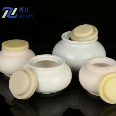 Porcelain High alumina ceramic ball mill grinding jar with lid